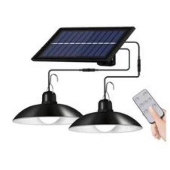 LED lámpatest , Lámpatest x 2 , 200 lumen , napelemes , távirányítóval , ideg fehér , IP44 kép