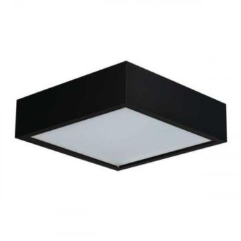 LED lámpatest , mennyezeti , 3 x E27 , négyzet , matt fekete , fa , üveg , MERSA kép