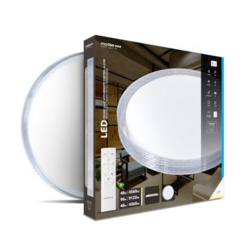 Led lámpatest , mennyezeti , kerek , 2 x 48W , CCT , dimmelhető , kristályszerű fehér keret , távirányítóval , Modee kép