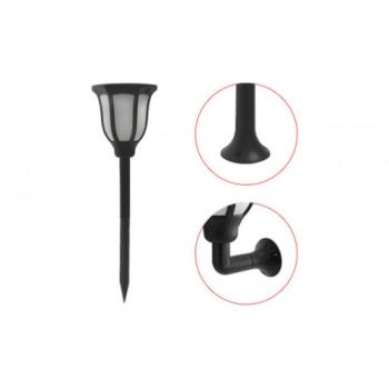 Led lámpatest , napelemes , fali/földbe szúrható , 2in1 , 1 Watt , hideg fehér , kültéri , fekete , IP54 kép