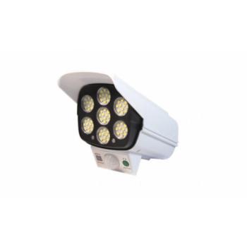 LED lámpatest , napelemes , oldalfali , álkamera , mozgásérzékelős , 8 Watt , hideg fehér , kültéri , fehér , IP65 , távirányítóval kép