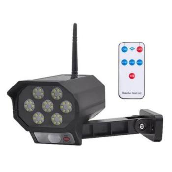 LED lámpatest, napelemes , oldalfali , álkamera , mozgásérzékelős , távirányítóval , 5 Watt , hideg fehér , kültéri , fekete , IP65 kép