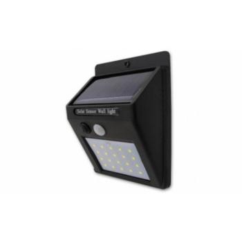 Led lámpatest , napelemes , oldalfali , mozgásérzékelős , 3 Watt , hideg fehér , kültéri , fekete , IP65 kép