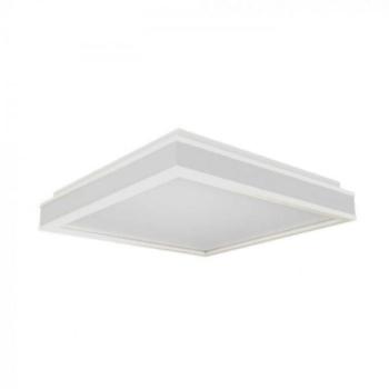 LED lámpatest , négyzet , mennyezeti , 50 cm , 48W , természetes fehér , alumínium, fehér , dimmelhető kép