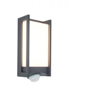 LED lámpatest , oldalfali , 13W , meleg fehér , fekete , kültéri , mozgásérzékelős, IP54 , LUTEC , QUBO kép