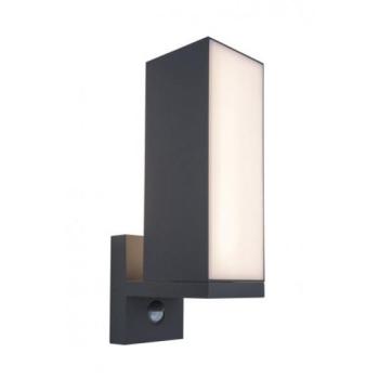 LED lámpatest , oldalfali , 2 irányú , 13W , meleg fehér , szürke , kültéri , mozgásérzékelős, IP54 , LUTEC , CUBA kép