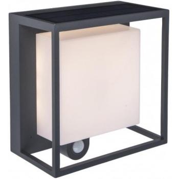 LED lámpatest , oldalfali , 3W , napelemes , mozgásérzékelős , meleg fehér , kültéri , IP54 , LUTEC , CURTIS kép
