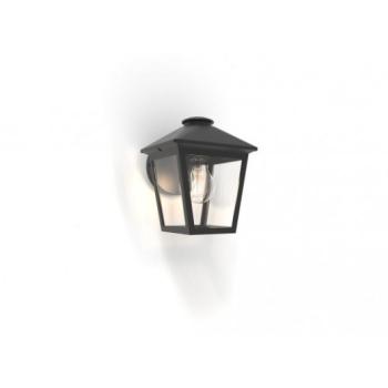 LED lámpatest , oldalfali , E27 foglalat , matt fekete , kültéri , IP44 , LUTEC , ZAGO kép