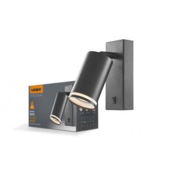 Led lámpatest , oldalfali , GU10 foglalattal , fekete , KENT , VIDEX kép