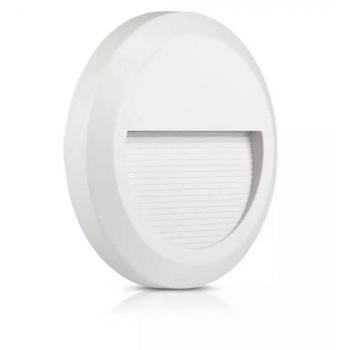 LED lámpatest , oldalfali , kültéri , lépcsővilágító , 2W , kerek , meleg fehér , fehér , IP65 , V-Tac kép