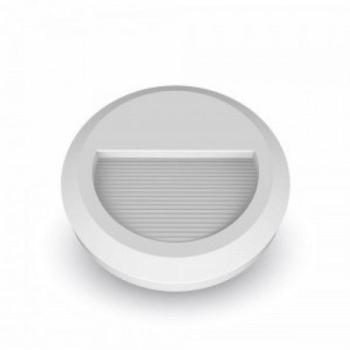 LED lámpatest , oldalfali , kültéri , lépcsővilágító , 2W , kerek , természetes fehér , fehér , IP65 kép