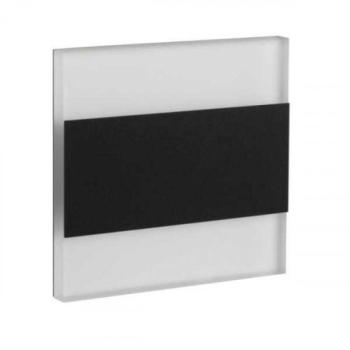 LED lámpatest , oldalfali , lépcsővilágító , irányfény , 0.8W , négyzet , természetes fehér , fekete , TERRA kép