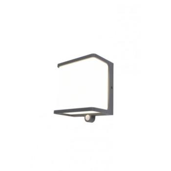 LED lámpatest , oldalfali , napelemes , mozgásérzékelős , 12W , természetes fehér , szürke , kültéri , IP54 , LUTEC , DOBLO kép