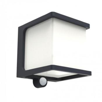 LED lámpatest , oldalfali , napelemes , mozgásérzékelős , 8W , természetes fehér , szürke , kültéri , IP54 , LUTEC , DOBLO kép