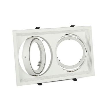 LED lámpatest , spot keret , 2 x G53 foglalat , süllyesztett , billenthető , fehér kép