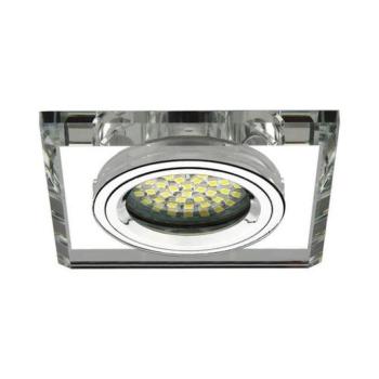 LED lámpatest , spot keret , GU10/MR16 , beépíthető , ezüst, üveg , MORTA , CT-DSL50-SR kép