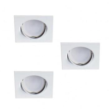 LED lámpatest , spot , szett , 3 x 4.9W , GU10 , meleg fehér , beépíthető , billenthető , négyszög , fehér , KANLUX TRIBIS II kép