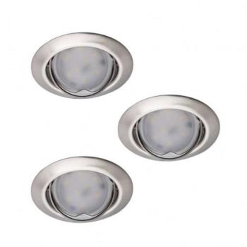 LED lámpatest , spot , szett , 3 x 4.9W , GU10 , meleg fehér , beépíthető , kerek , matt króm , KANLUX TRIBIS II kép