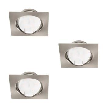 LED lámpatest , spot , szett , 3 x 4.9W , GU10 , meleg fehér , beépíthető , négyszög , matt króm , KANLUX TRIBIS II kép