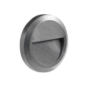 LED lépcsőlámpa kerek, szürke, 2W, 3000K, meleg fehér, 80 lm, IP65, Optonica, 7507 kép