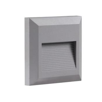LED lépcsőlámpa, négyzet alakú, szürke, 2W, 4200K, természetes fehér, 80 lm, IP65, Optonica, 7514 kép