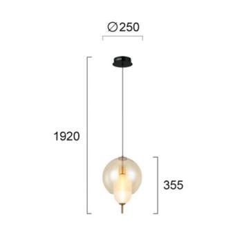 LED lógó lámpa Adol, borostyánszínű, Ø 25 cm, üveg kép