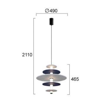 LED lógó lámpa Azul, magasság 46 cm, kék/szürke/fekete/, filc kép