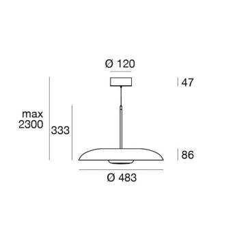 LED lógó lámpa Basin_P, fehér, fém, Ø 49 cm, IP40 kép