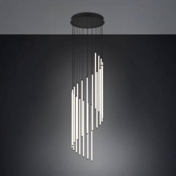 LED lógó lámpa Baxter, fekete, Ø 37 cm, fém, CCT dimmelhető