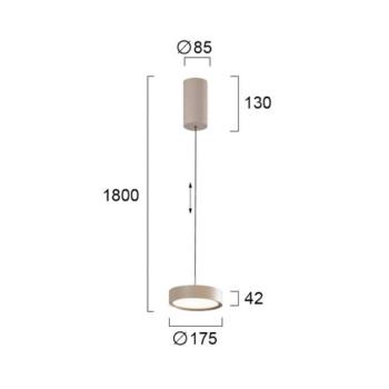 LED lógó lámpa Denver, Ø 17 cm, bézs színű, fém