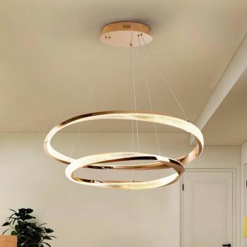 LED lógó lámpa Orbitas, Ø 80 cm, arany színű, fém, dimmelhető kép