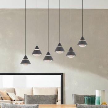LED lógó lámpa Romeo, hossza 75 cm, fekete, fém, 6 izzós. kép