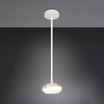 LED lógó lámpa Tarsia, matt fehér, Ø 21 cm, üveg kép