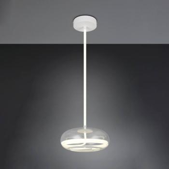 LED lógó lámpa Tarsia, matt fehér, Ø 40 cm, üveg kép