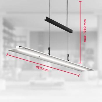 LED lógó lámpa Tick fekete, üveg, dimmelhető, magasságállítható