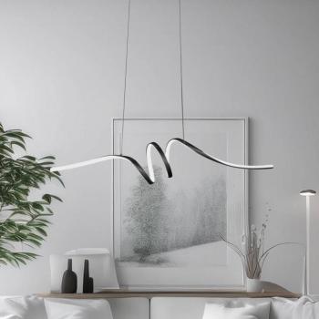 LED lógó világítás Loop, fém, fekete-króm, 4000 K kép