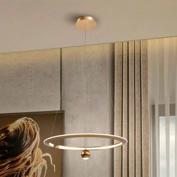 LED lógó világítás Orane aranyszínű, állítható magasságú, Ø 60 cm kép