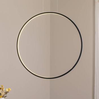 LED lógó világítás Saturno függőleges, fekete, Ø 80 cm, fém kép