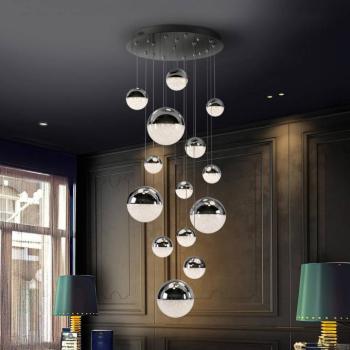 LED lógó világítás Sphere, 14-fényű, króm, dimmelhető, Ø 60 cm kép