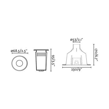 LED medence lámpa Nok, nikkel színű, rozsdamentes acél, Ø 6,8 cm, IP68 kép