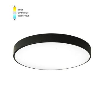 LED mennyezeti kerek lámpatest FINESSE R1-25 φ300*H50 25W 3xCCT-DIP, kapcsolóval, fekete 2026100 VITO kép