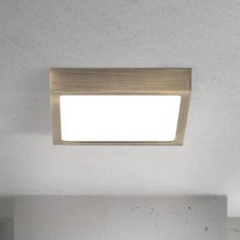 LED mennyezeti lámpa Disc, antik sárgaréz színű, hossza 14 cm, CCT kép