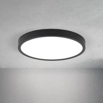 LED mennyezeti lámpa Disc, fekete Ø 24 cm, CCT fém/műanyag kép