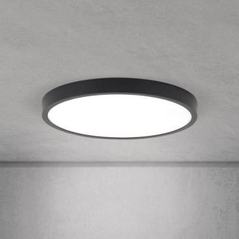 LED mennyezeti lámpa Disc, fekete Ø 28 cm, CCT fém/műanyag kép