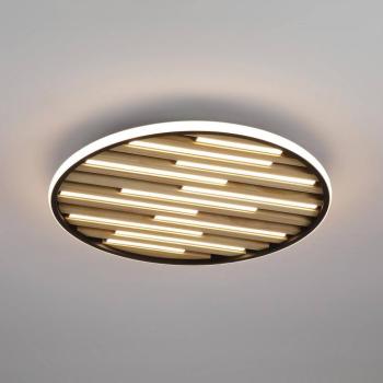 LED mennyezeti lámpa Equalise, Ø 49 cm, fekete/világosbarna, fém