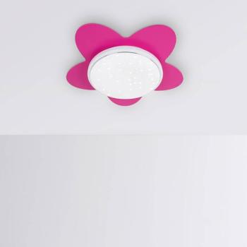 LED mennyezeti lámpa Flower Starlight, rózsaszín kép