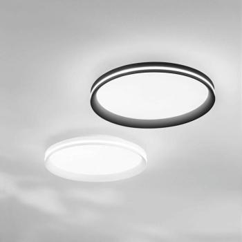 LED mennyezeti lámpa Isy, fekete, Ø 45 cm, fém, CCT, dimmelhető kép
