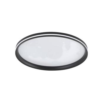 LED mennyezeti lámpa Isy, fekete, Ø 55 cm, fém, CCT, dimmelhető kép