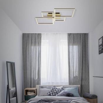 LED mennyezeti lámpa Keret, arany, fényerőszabályozható, 4 lámpával kép