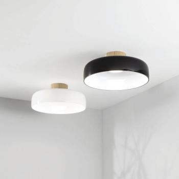 LED mennyezeti lámpa Lunar, fekete, üveg, Ø 42 cm, CCT, dimmelhető kép